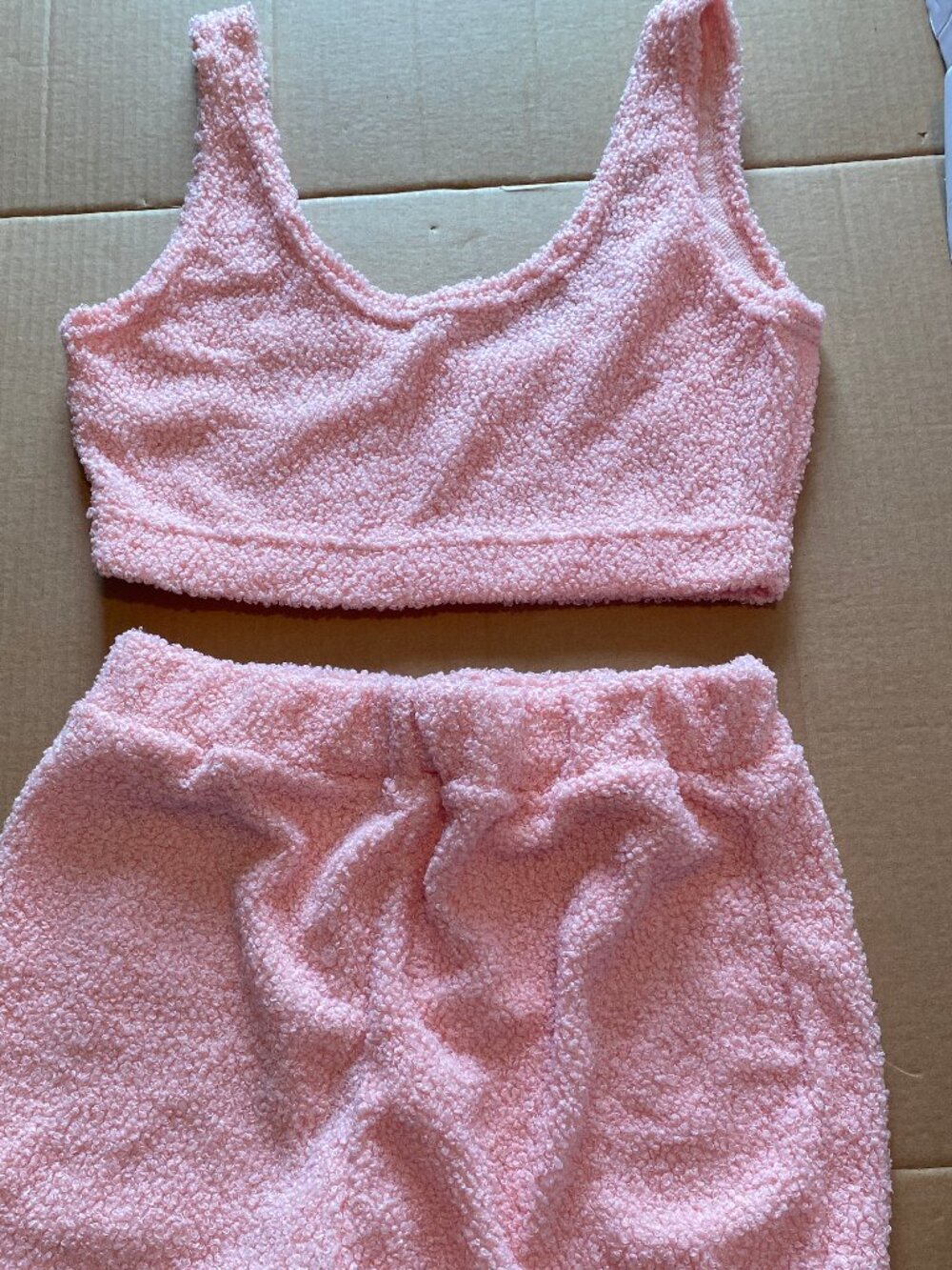 Short Set Adult Women Pajama Set Lingerie Roma Cozy & Comfy Fuzzy Pink Small